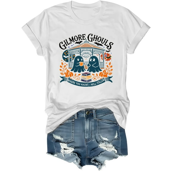 Gilmore Ghouls Halloween Shirt Ghost Spooky Season Halloween Tshirt Funny Ghost Tops