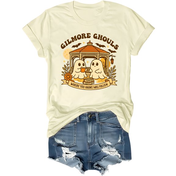 Gilmore Ghouls Halloween Shirt Where You Haunt I Will Follow Tshirt Cute Ghost Spooky Tops