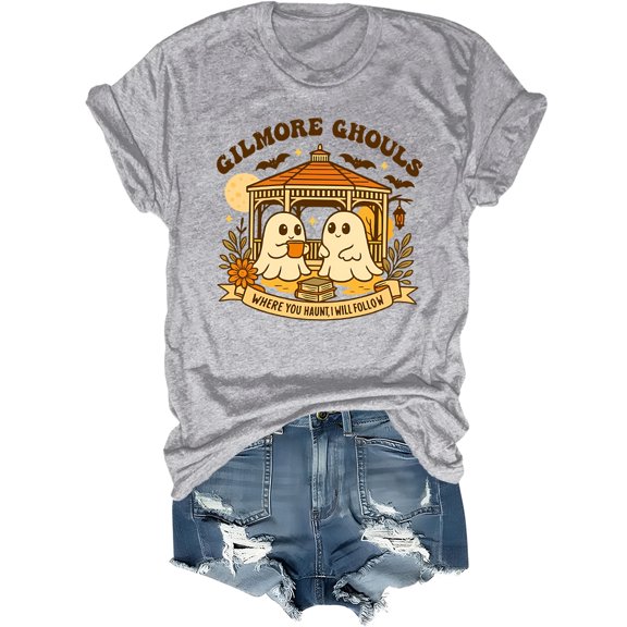 Gilmore Ghouls Halloween Shirt Where You Haunt I Will Follow Tshirt Cute Ghost Spooky Tops