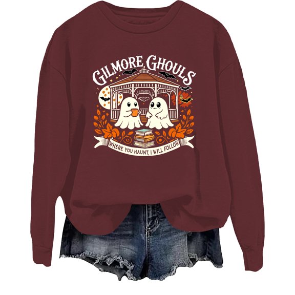 Gilmore Ghouls Halloween Sweatshirt Ghost Spooky Season Halloween Shirt Funny Ghost Tops