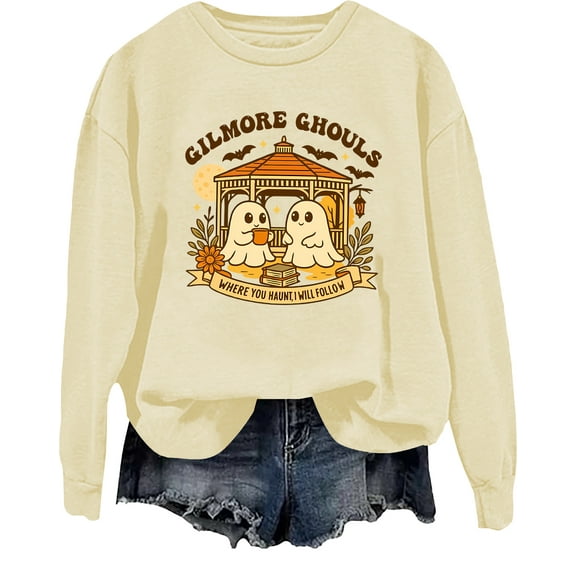Gilmore Ghouls Halloween Sweatshirt Where You Haunt I Will Follow Shirt Cute Ghost Spooky Tops