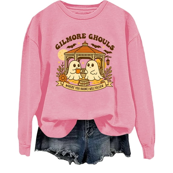 Gilmore Ghouls Halloween Sweatshirt Where You Haunt I Will Follow Shirt Cute Ghost Spooky Tops