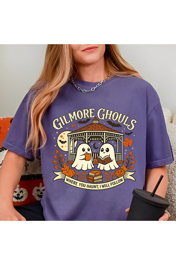 Gilmore Ghouls Halloween T-Shirt – Cute Ghosts Reading Graphic Tee