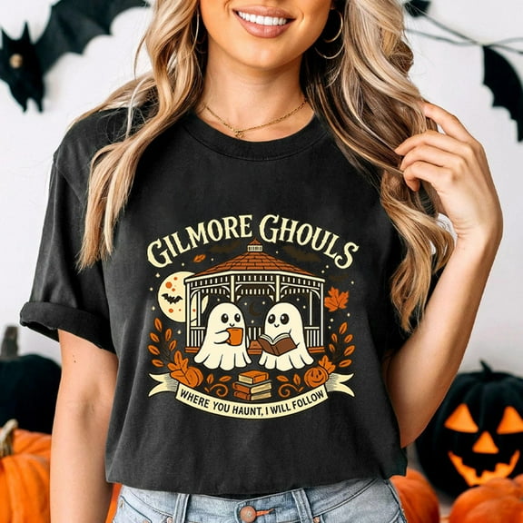 Gilmore Ghouls Halloween T-Shirt – Cute Ghosts Reading Graphic Tee