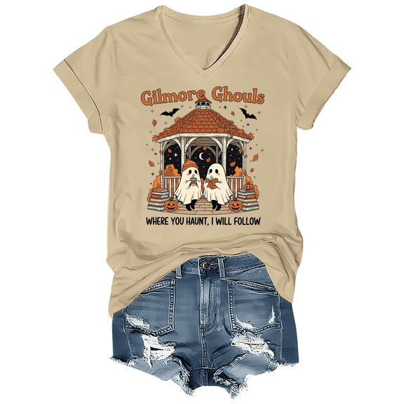 Gilmore Ghouls Shirt Gilmore Ghouls Where You Haunt I Will Follow T-Shirt V-Neck