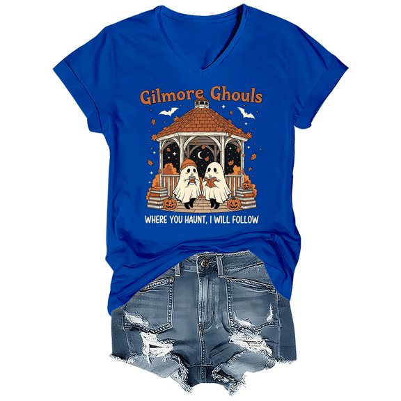 Gilmore Ghouls Shirt Gilmore Ghouls Where You Haunt I Will Follow T-Shirt V-Neck