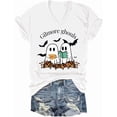 thumbnail image 1 of Gilmore Ghouls V Neck Shirt Stars Hallow T-Shirt Funny Halloween Tshirt Ghost Tee Unisex, 1 of 5