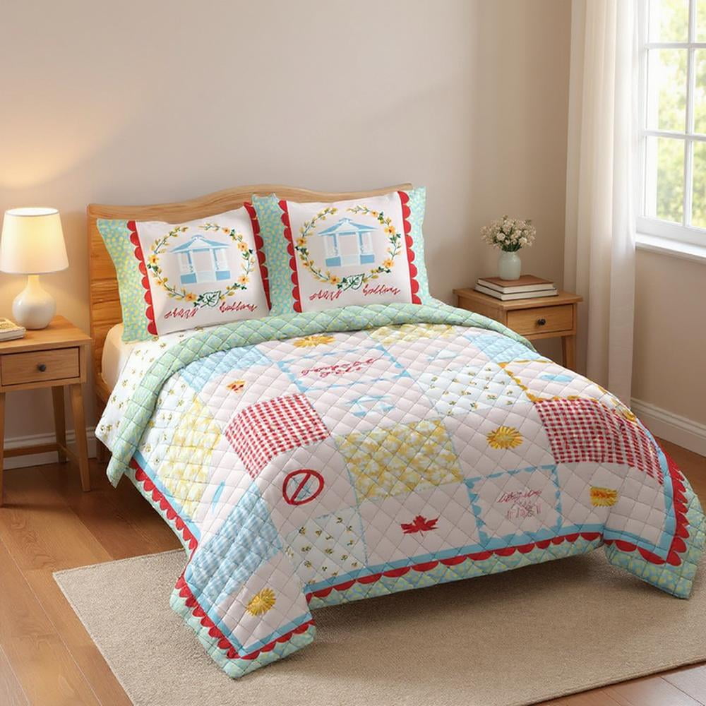 Gilmore Girls Cozy Patchwork 3 Piece Quilt & Sham Bedding Set, Queen Size