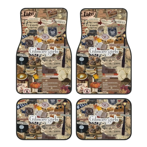 Gilmore Girls Car Floor Mats Set of 4, Anti-Skid Universal Automotive Carpet Front Rear Floor Foot Pads Interior Accessories Decorative for Vehicle Car Truck SUV Van