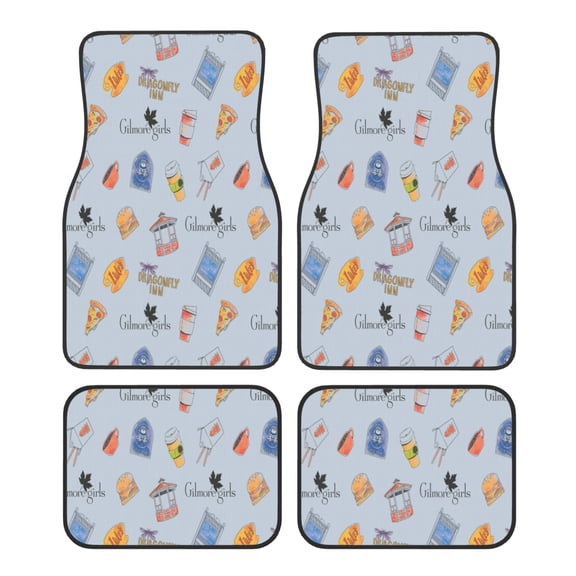 Gilmore Girls Car Floor Mats Set of 4, Anti-Skid Universal Automotive Carpet Front Rear Floor Foot Pads Interior Accessories Decorative for Vehicle Car Truck SUV Van
