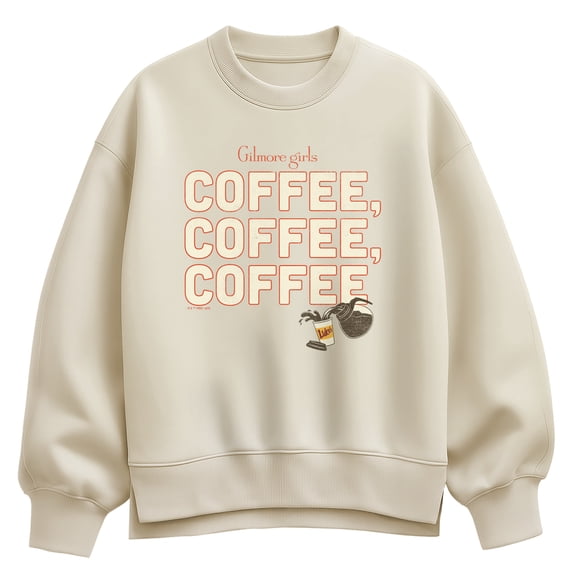 Gilmore Girls - Coffee, Coffee, Coffee Oversized Fleece Crew Sweatshirt