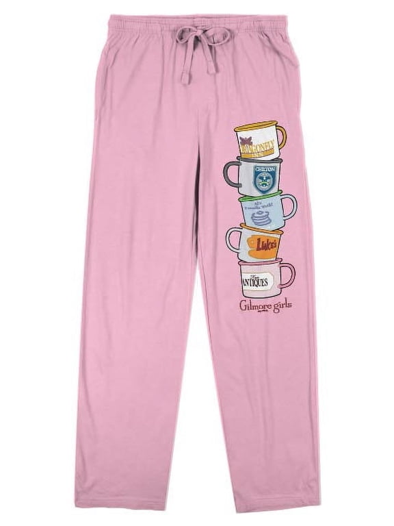 Gilmore Girls Coffee Cups Women's Pink Sleep Pajama Pants-Medium