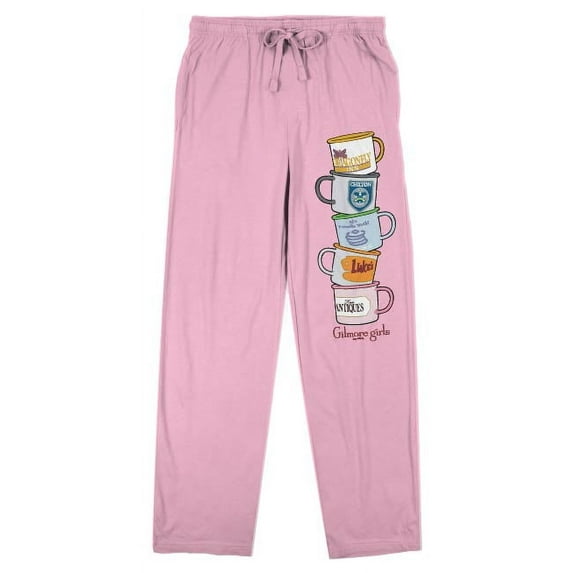 Gilmore Girls Coffee Cups Women's Pink Sleep Pajama Pants-Small