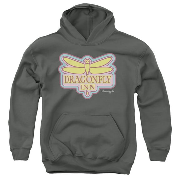 Gilmore Girls Dragonfly Inn Youth Kids Boy/Girls Pull-Over Hoodie, Charcoal, Large