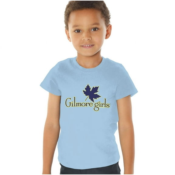 Gilmore Girls Leaf Logo Kids T Shirt (4) for Toddler Boys and Girls, Light Blue