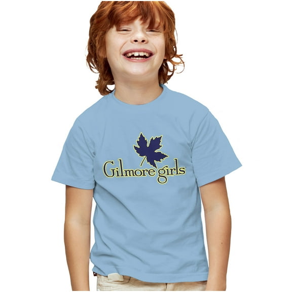 Gilmore Girls Leaf Logo Kids T Shirt for Youth Boys and Girls, Light Blue, Medium