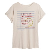 Gilmore Girls - Live In Two Worlds Stamped - Juniors Oversized Graphic T-Shirt