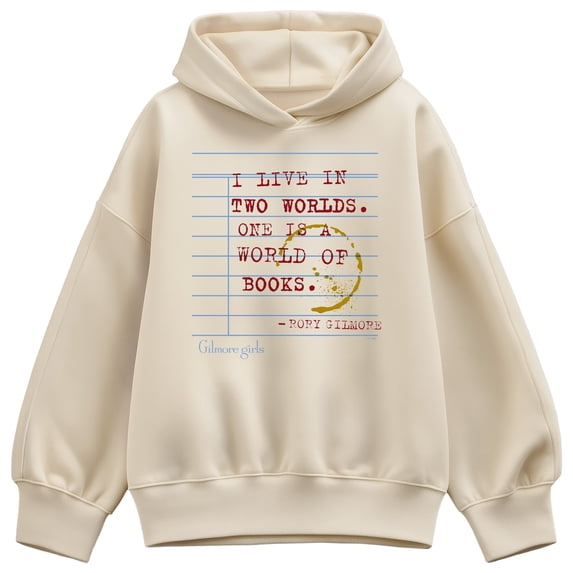 Gilmore Girls - Live In Two Worlds Stamped - Women's Oversized Fleece Hoodie Sweatshirt