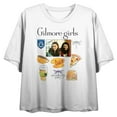 thumbnail image 1 of Gilmore Girls Lorelai & Rory Screenshot & Icons Crew Neck Short Sleeve Women's White Crop Top-Medium, 1 of 5