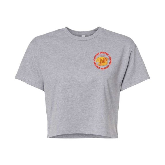 Gilmore Girls - Luke's Coffee Circle - Juniors Cropped Short Sleeve Graphic T-Shirt