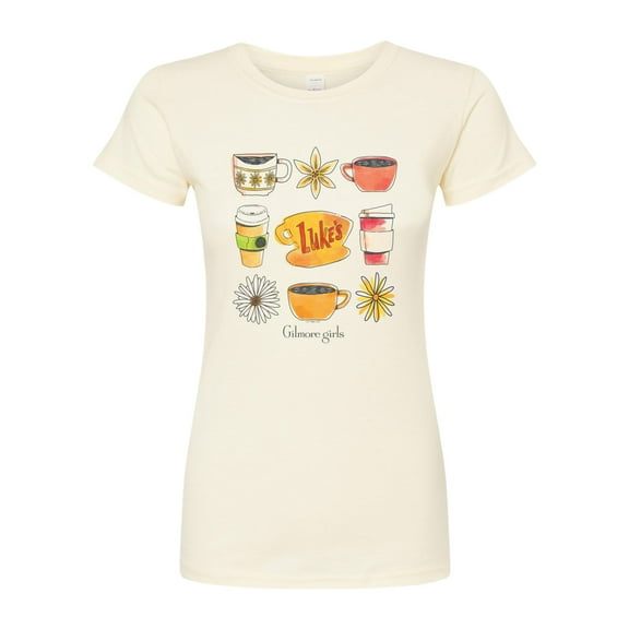 Gilmore Girls - Luke's Coffee Grid - Juniors Fitted Short Sleeve Graphic T-Shirt