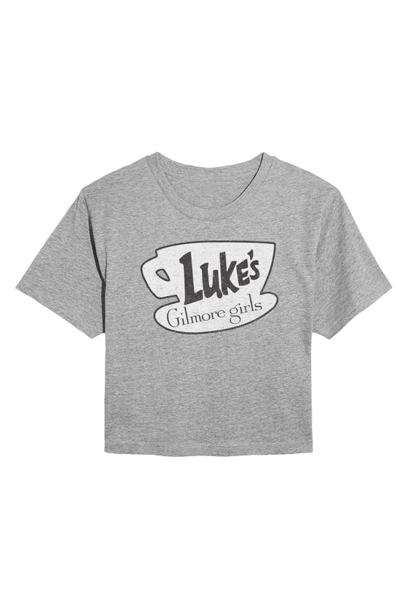 - Lukes Coffee - Juniors Cropped Short Sleeve Graphic T-Shirt