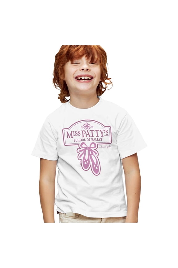 Miss Patty's School of Ballet Kids T Shirt for Youth Boys and Girls, White, Large