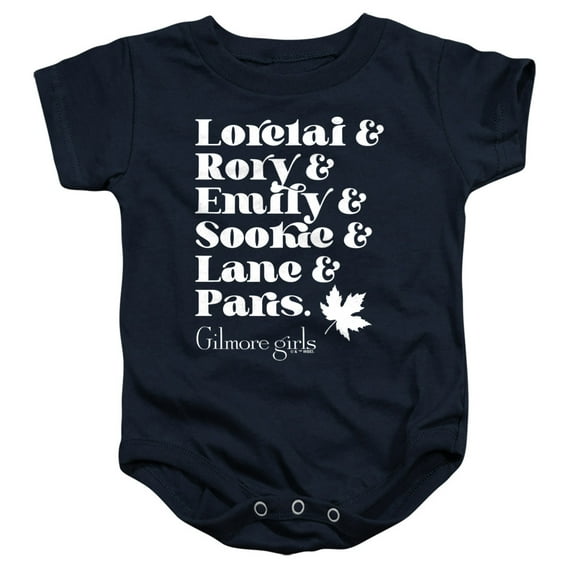 Gilmore Girls Name List Unisex Infant Snap Suit for Baby, Navy, Large