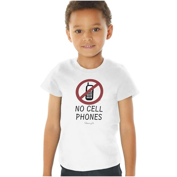 Gilmore Girls No Cell Phones Kids T Shirt (4) for Toddler Boys and Girls, White
