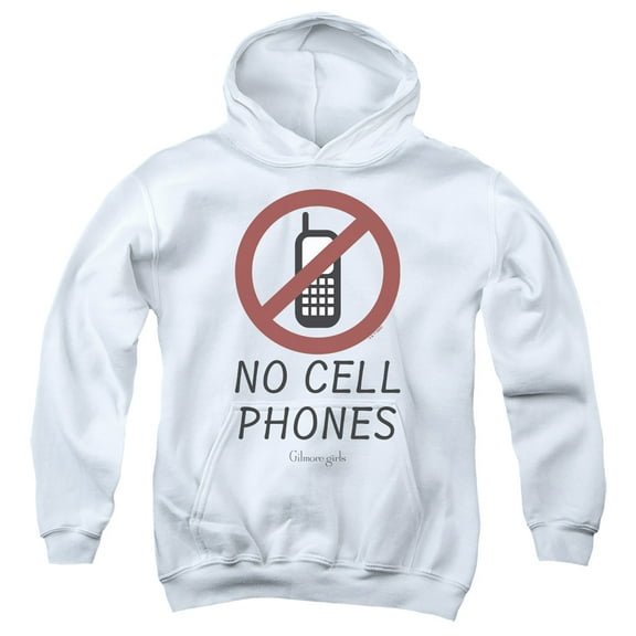 Gilmore Girls No Cell Phones Youth Kids Boy/Girls Pull-Over Hoodie, White, Medium