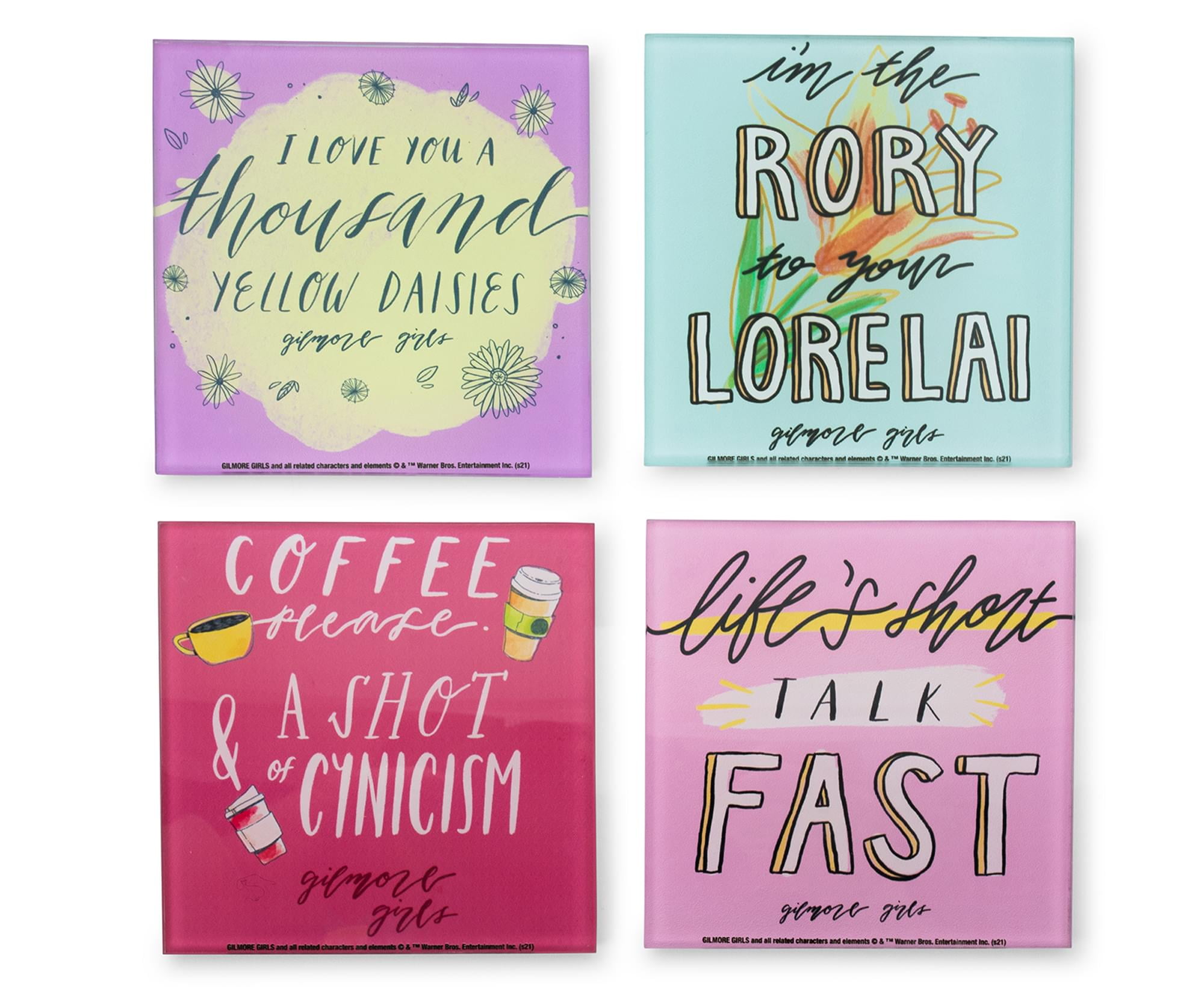 Gilmore Girls Quotes Glass Coasters | Set of 4 - Walmart.com, image size:2000x1650
