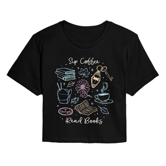 Gilmore Girls - Sip Coffee Read Books Cropped Graphic T-Shirt