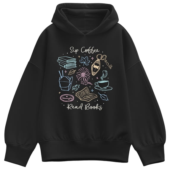 Gilmore Girls - Sip Coffee Read Books Oversized Fleece Hoodie Sweatshirt