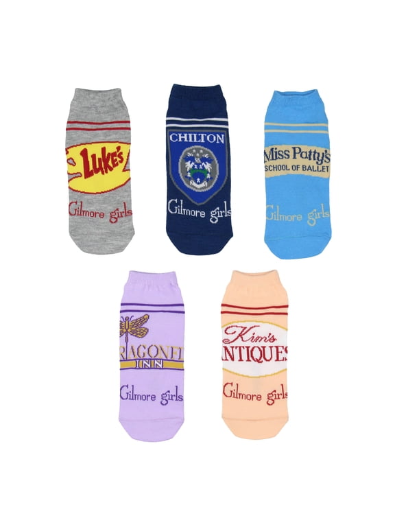 5 Pack Stars Hollow Luke's Diner Rory Lorelai Gilmore TV Series Low-Cut Womens Socks Shoe Size 4-10