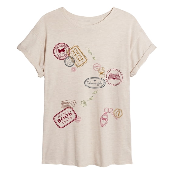 Gilmore Girls - Stamps - Juniors Oversized Graphic T-Shirt
