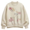 thumbnail image 1 of Gilmore Girls - Stamps Oversized Fleece Crew Sweatshirt, 1 of 3
