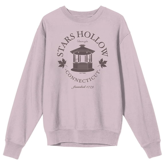 Gilmore Girls Stars Hollow Adult Pink Crew Neck Sweatshirt-Medium