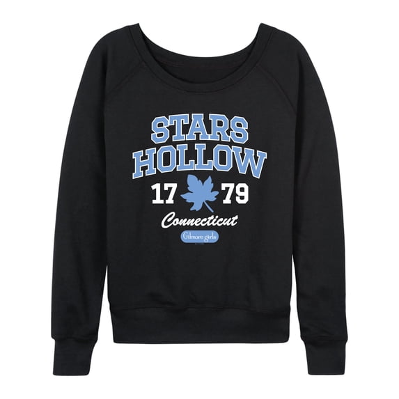 Gilmore Girls - Stars Hollow Collegiate Lightweight French Terry Wide Neck Long Sleeve Graphic Shirt