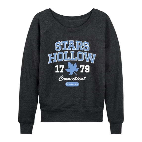 Gilmore Girls - Stars Hollow Collegiate Lightweight French Terry Wide Neck Long Sleeve Graphic Shirt
