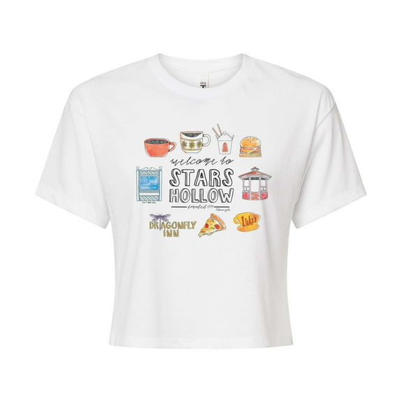 Gilmore Girls - Stars Hollow Grid - Juniors Cropped Short Sleeve Graphic T-Shirt