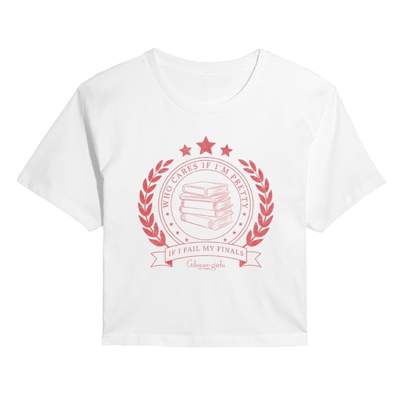 Gilmore Girls - Who Cares Pretty Fail Finals - Juniors Cropped Graphic T-Shirt
