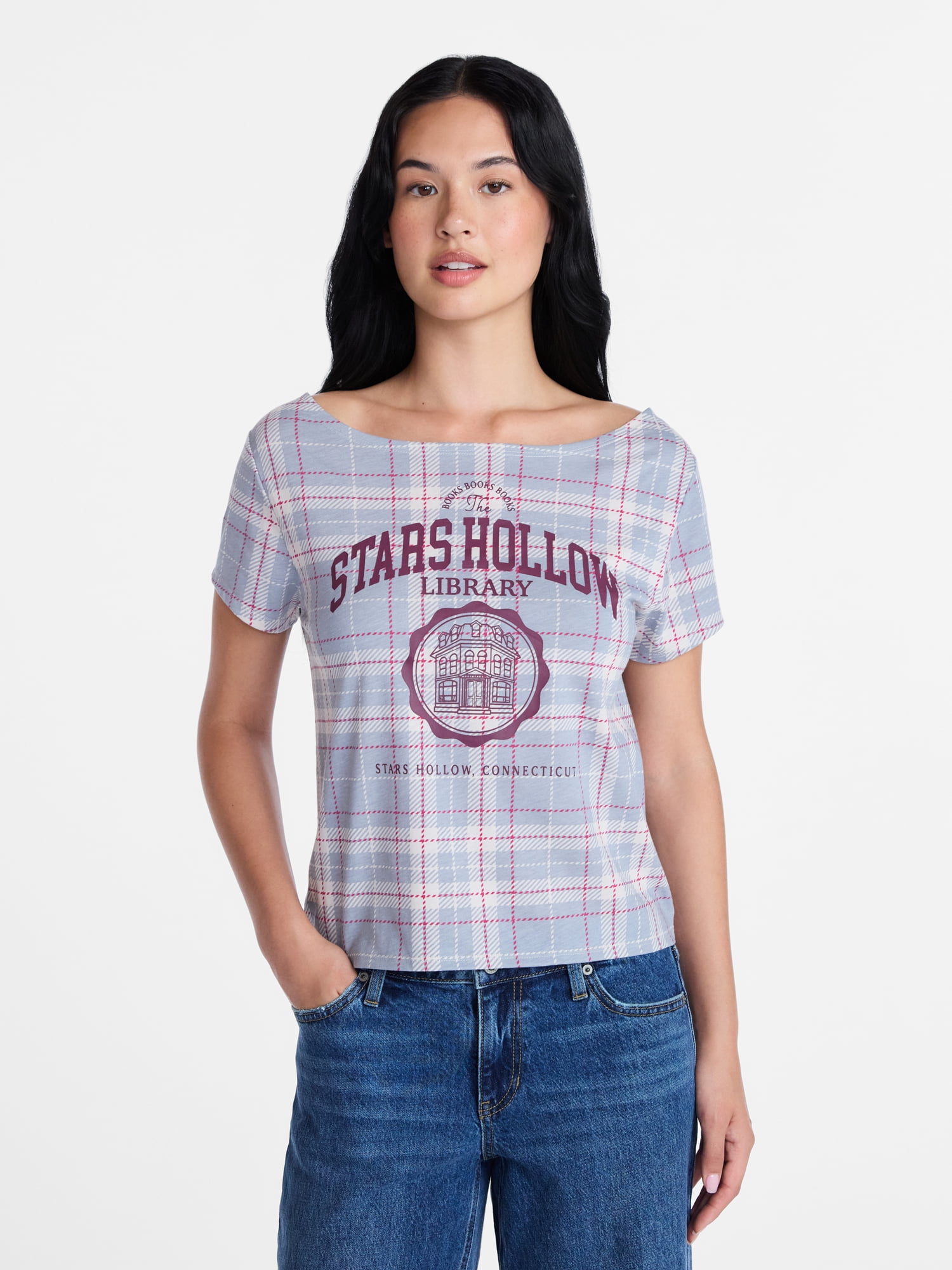 Gilmore Girls Women's Off the Shoulder Skimmer Tee, Sizes XXS-XXL