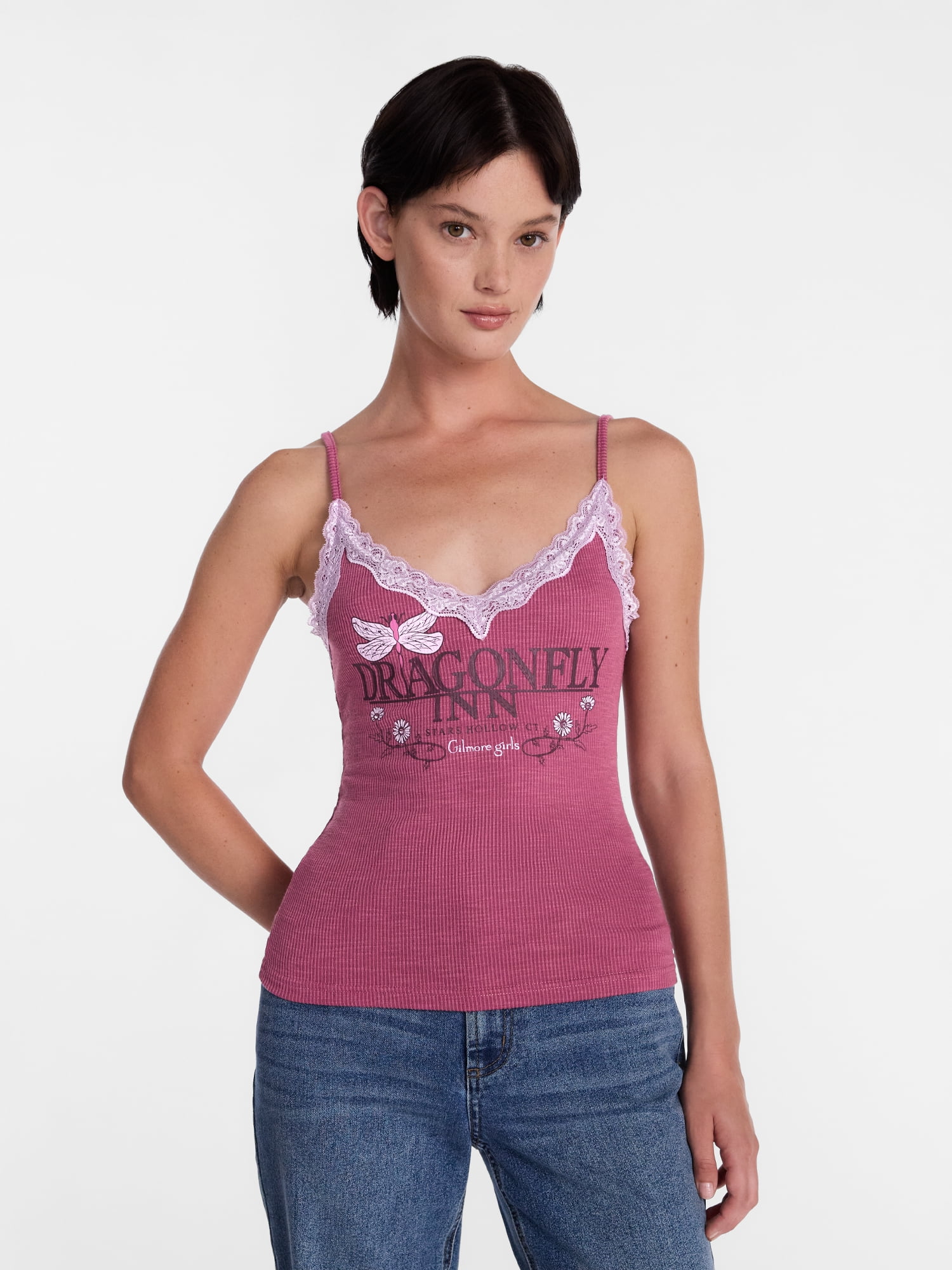 Gilmore Girls Women's Graphic Tank Top with Lace Trim, Sizes XXS-XXL