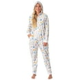 thumbnail image 1 of Gilmore Girls Womens' Icons Toss Print Luke's Diner Stars Hollow One-Piece Footless Sleep Hooded Pajama Union Suit, 1 of 6
