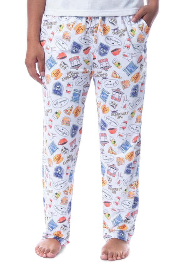 Gilmore Girls Womens' Icons Toss Print Luke's Diner Stars Hollow Pajama Pants