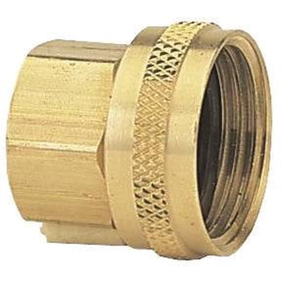 Gilmour 5FPS7FH Double Hose Connector, 1/2 X 3/4 in, FNPT X Female NH, Solid Brass
