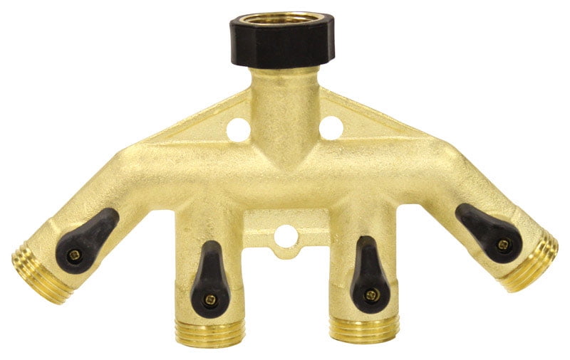 Gilmour 3/4 in. Brass Threaded Male 4-Way Shut-off Valve Gilmour 3/4 in. Brass Threaded Male 4-Way Shut-off Valve