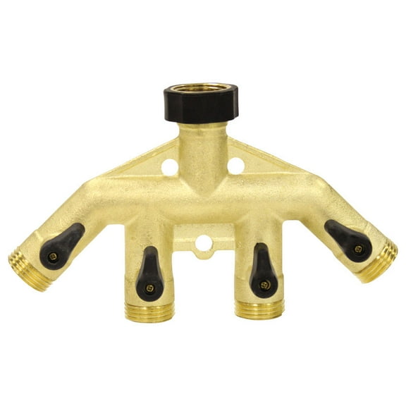 Gilmour 3/4 in. Brass Threaded Male 4-Way Shut-off Valve
