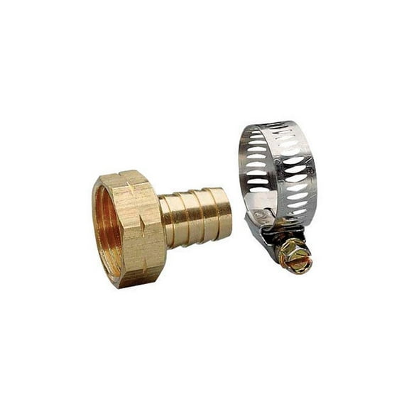 Nelson 50451 5/8" Female Brass Hose Repair With Worm Gear Clamp