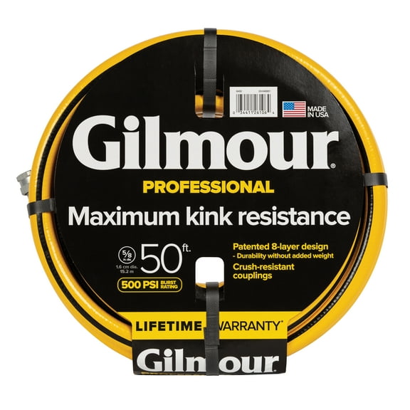 Gilmour 50 foot Pro Hose, 5/8" Diameter, Yellow, 1 Each, 864501-1020